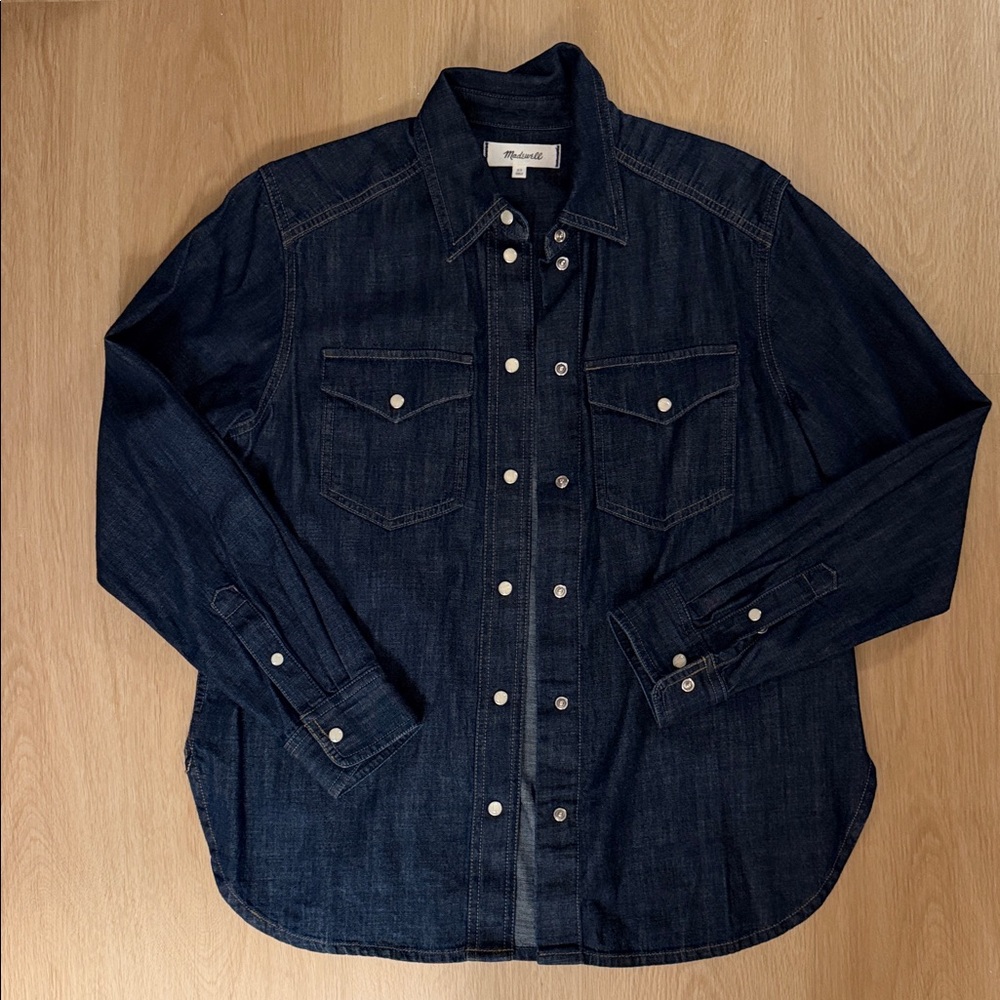 Madewell Indigo Denim Western Shirt Jacket